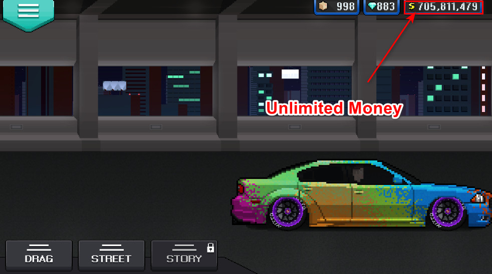 Pixel Car Racer (Unlimited Money)