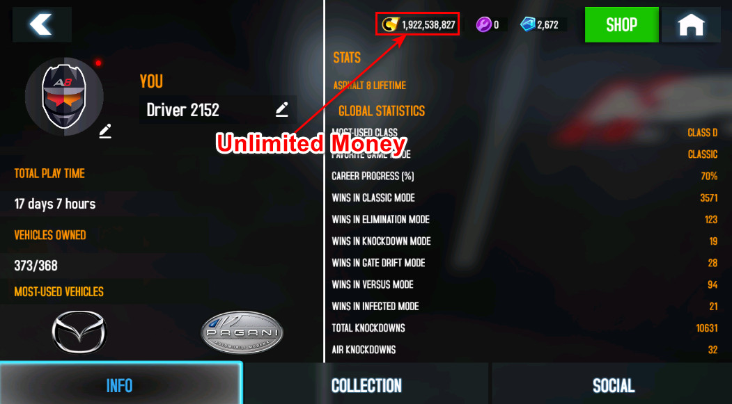 Asphalt 8 (Unlimited Money)