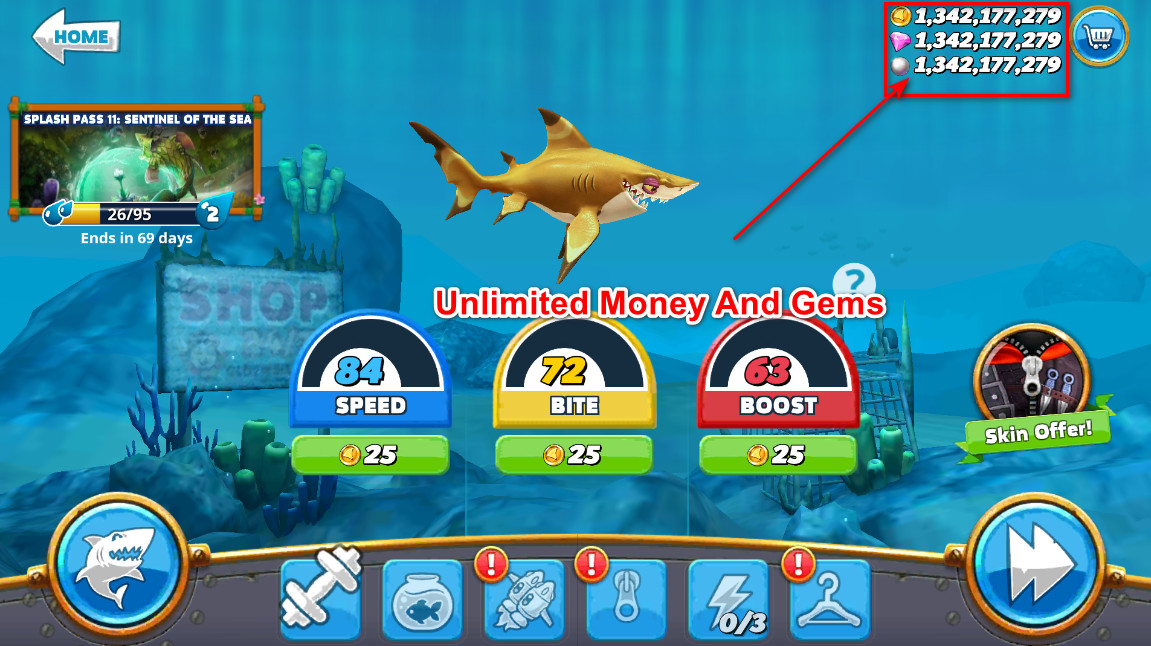 Hungry Shark World (Unlimited Money And Gems)